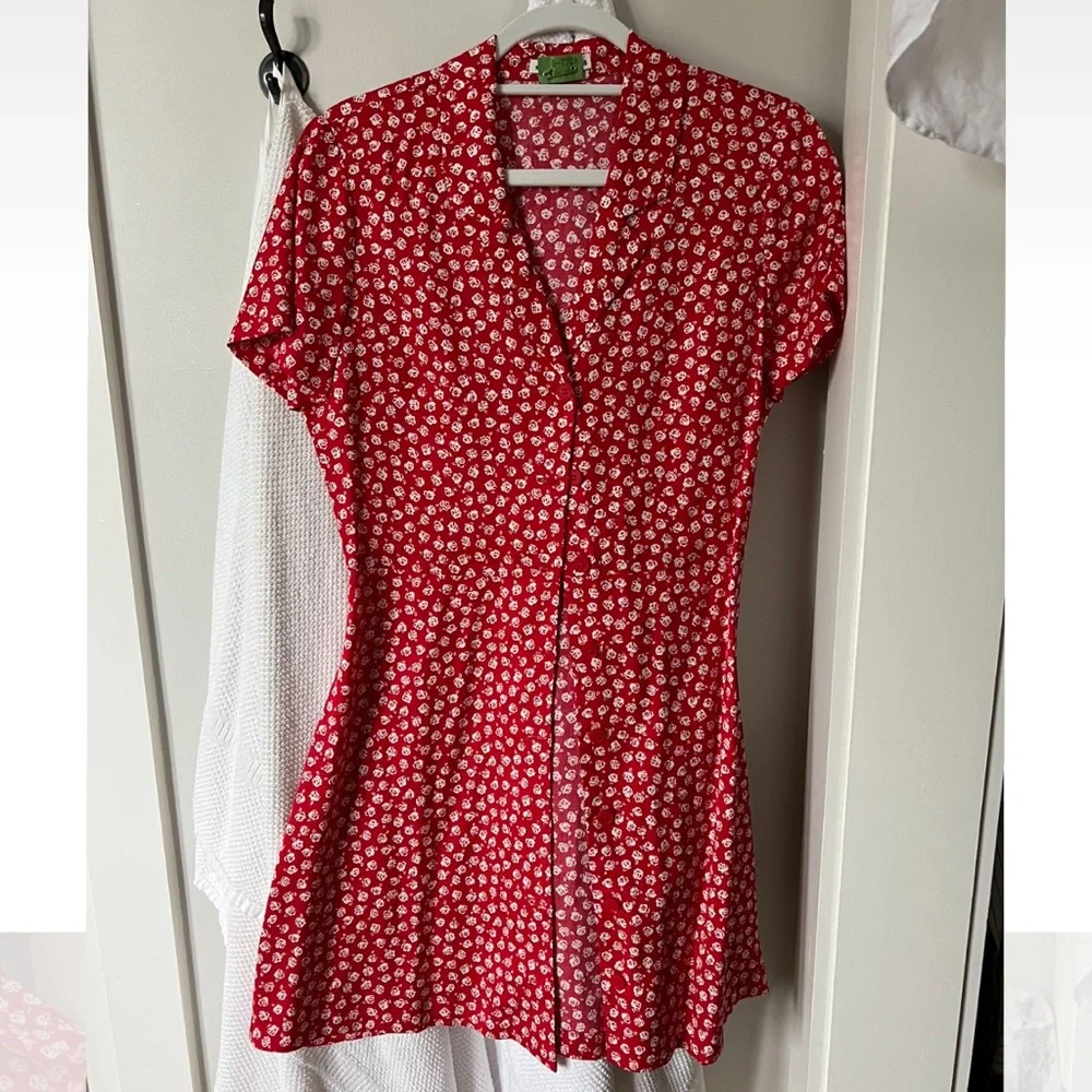 Reformation Red Floral Mini Dress - Picture 1 of 3